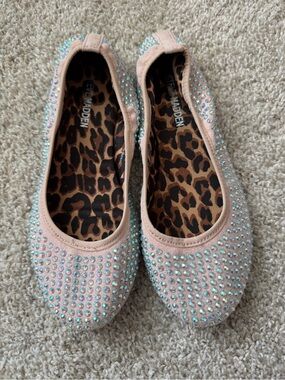 Steve Madden Blush Pink Crystal-Studded Ballet Flats